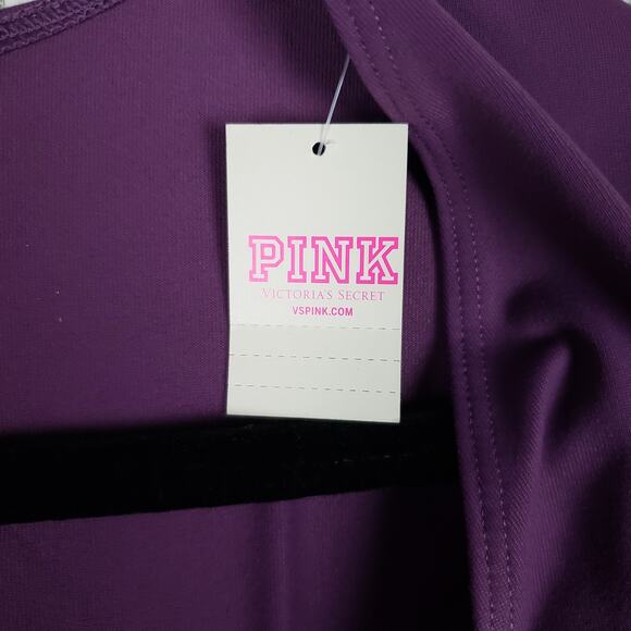 NWT Victoria's Secret PINK Eggplant Purple Crossover Tie Back Wrap Top Size XL - Picture 4 of 10